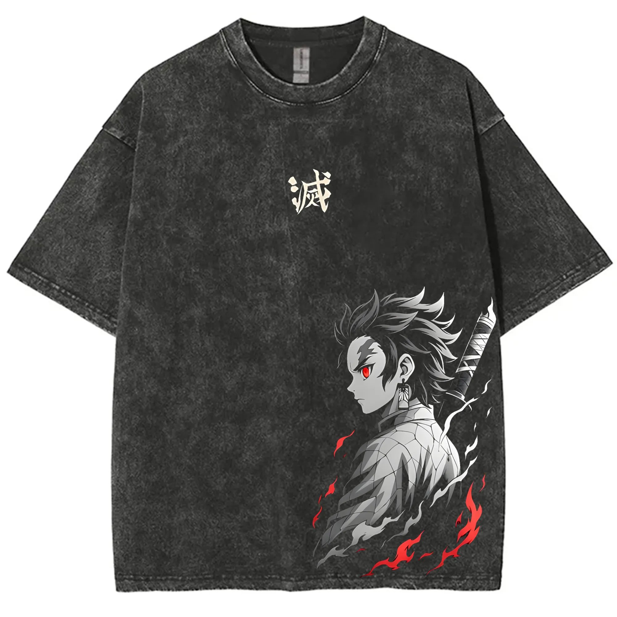 Anime Merchandise For Women - Camiseta con gráfico lavado Vintage Demon