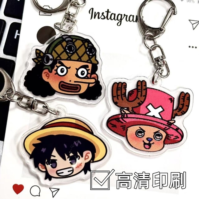 Luffy Anime Merchandise - LLavero acrílico de mercancía de Anime