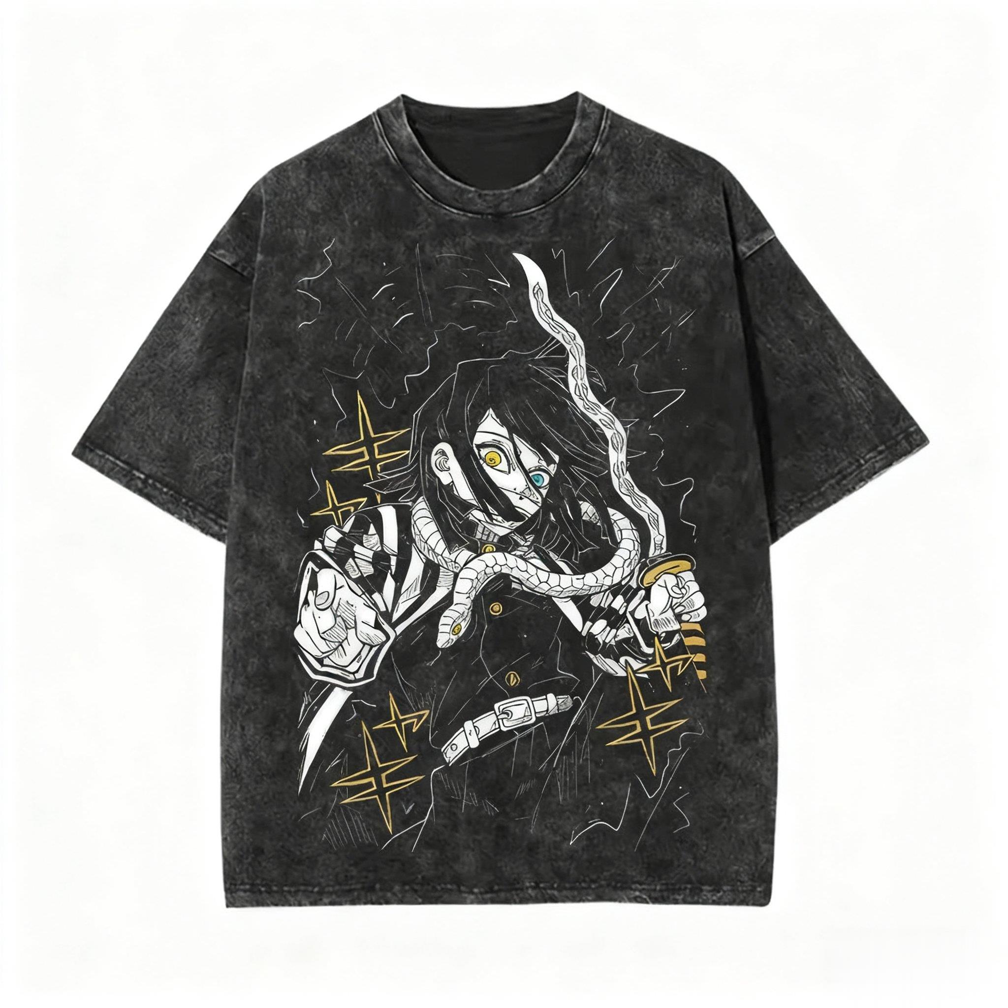 Camiseta con gráfico lavado Vi - Anime Merchandise For Women reseña y precio
