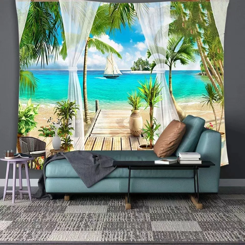 Tapiz de decoración de playa,  - Wall Scroll Tapestry reseña y precio