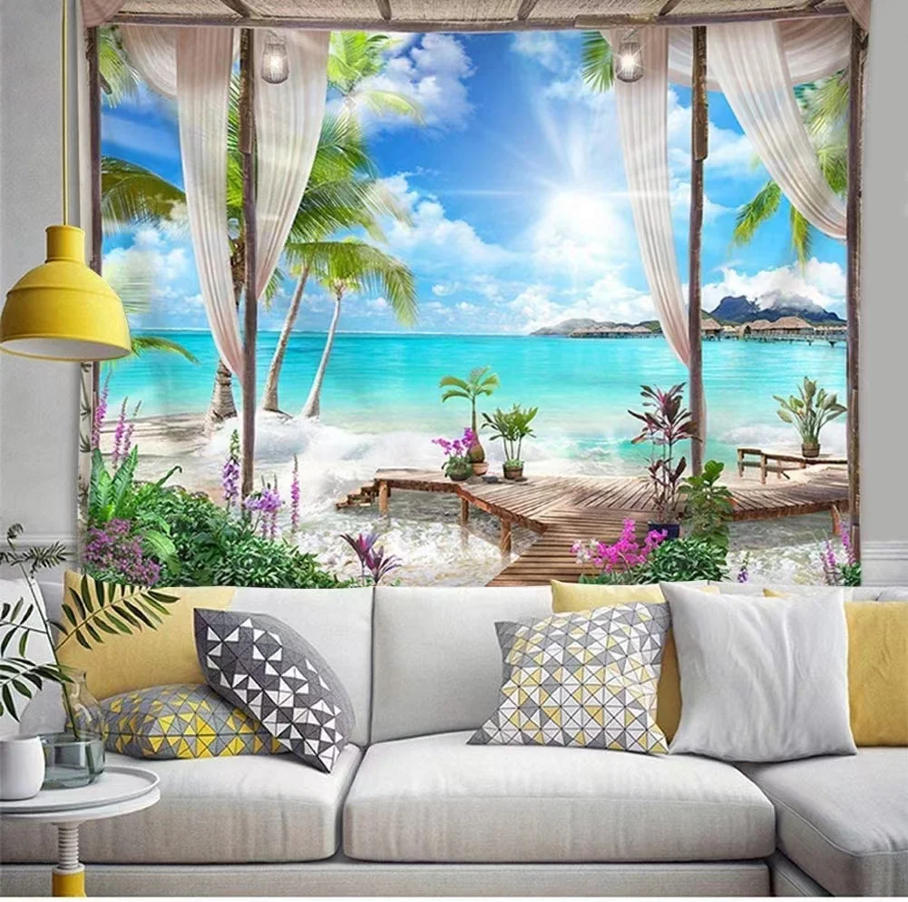 Tapiz de decoración de playa,  - Wall Scroll Tapestry reseña y precio