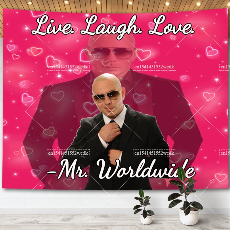 Mr. Worldwide dice vivir risa  - Wall Scroll Tapestry reseña y precio